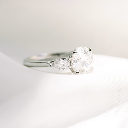 Marquise Cut Cluster Styled Lab Grown Diamond Engagement Ring