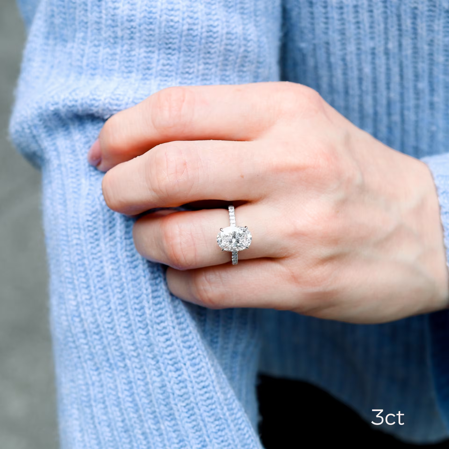 Marquise Cut Cluster Styled Lab Grown Diamond Engagement Ring