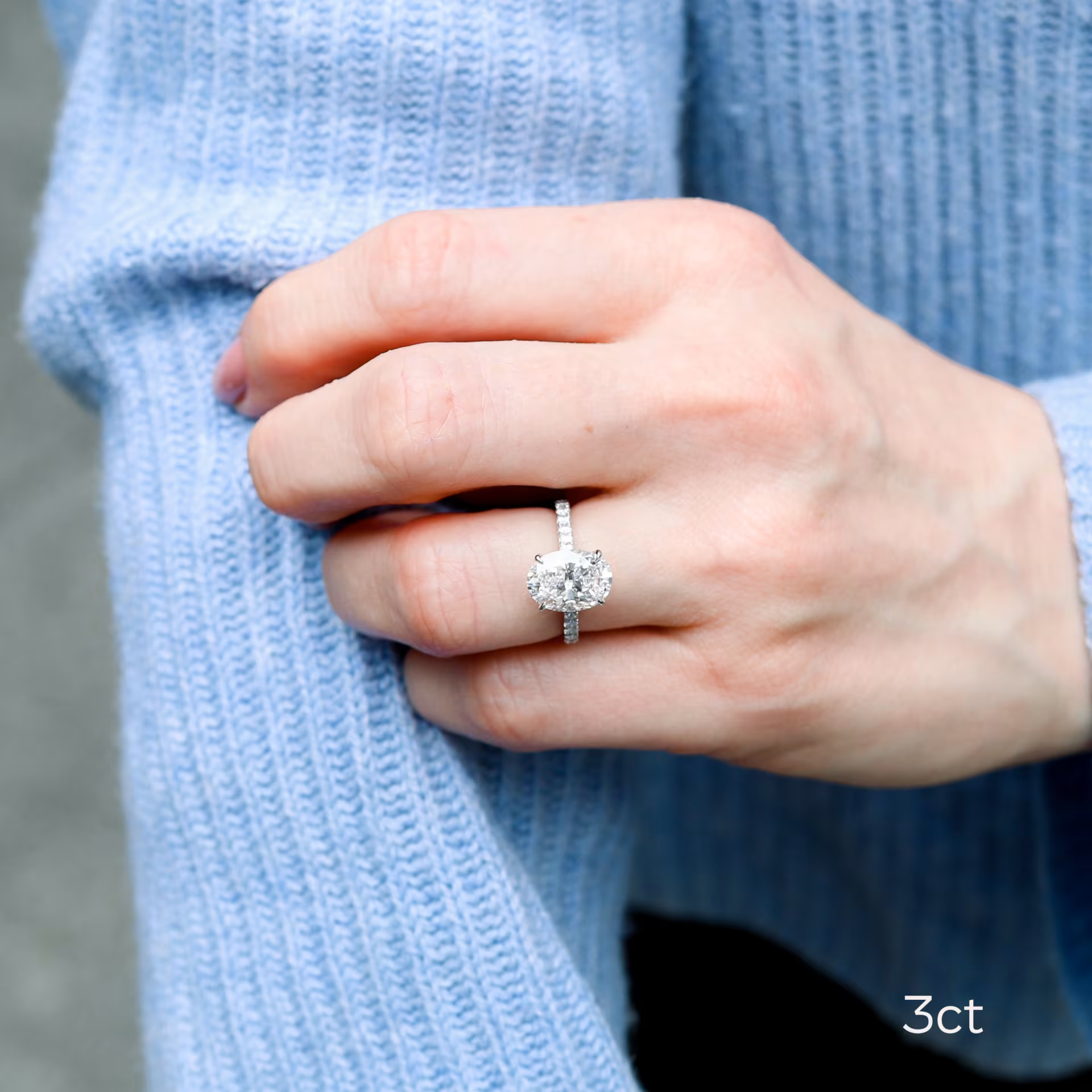 Marquise Cut Cluster Styled Lab Grown Diamond Engagement Ring
