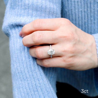 Marquise Cut Cluster Styled Lab Grown Diamond Engagement Ring