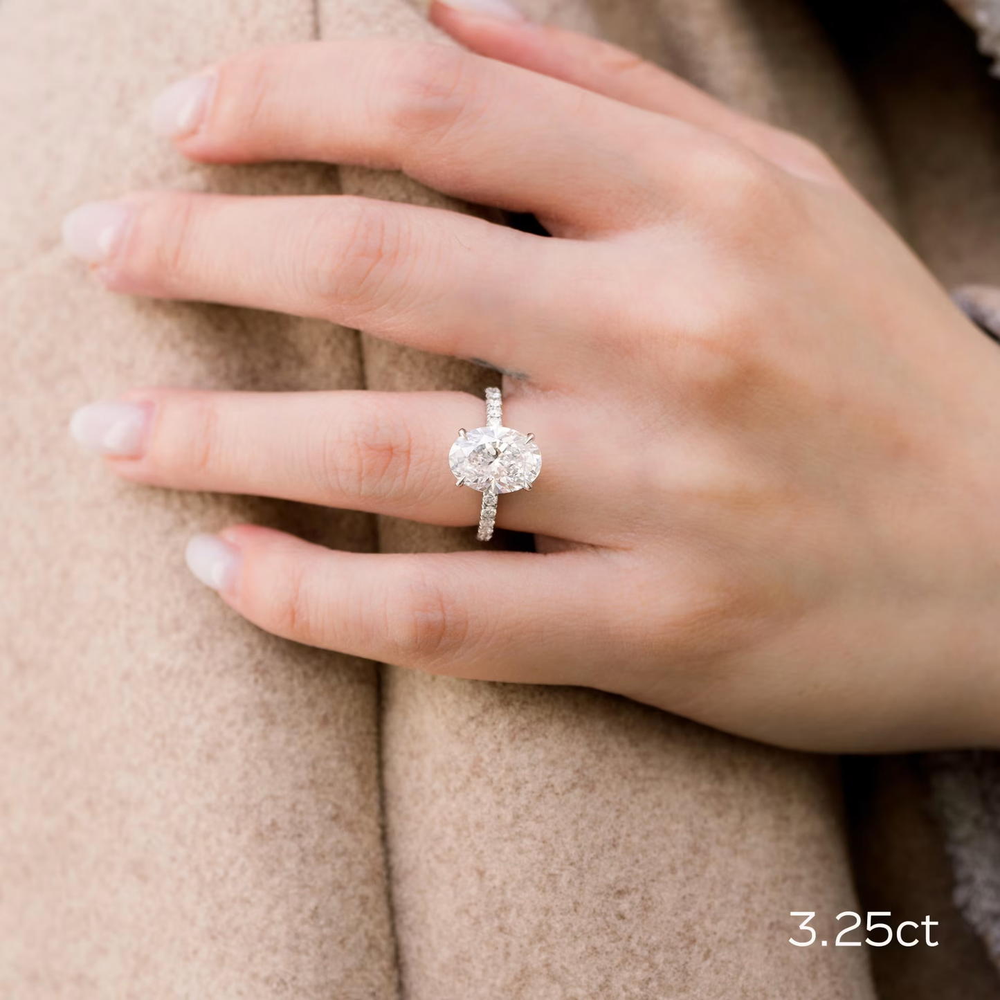 Marquise Cut Cluster Styled Lab Grown Diamond Engagement Ring