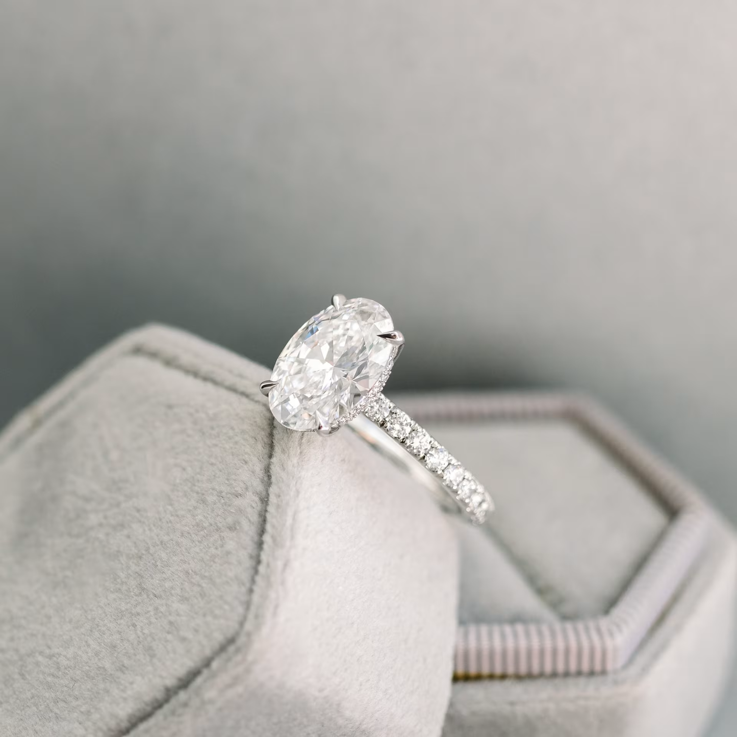 Marquise Cut Cluster Styled Lab Grown Diamond Engagement Ring