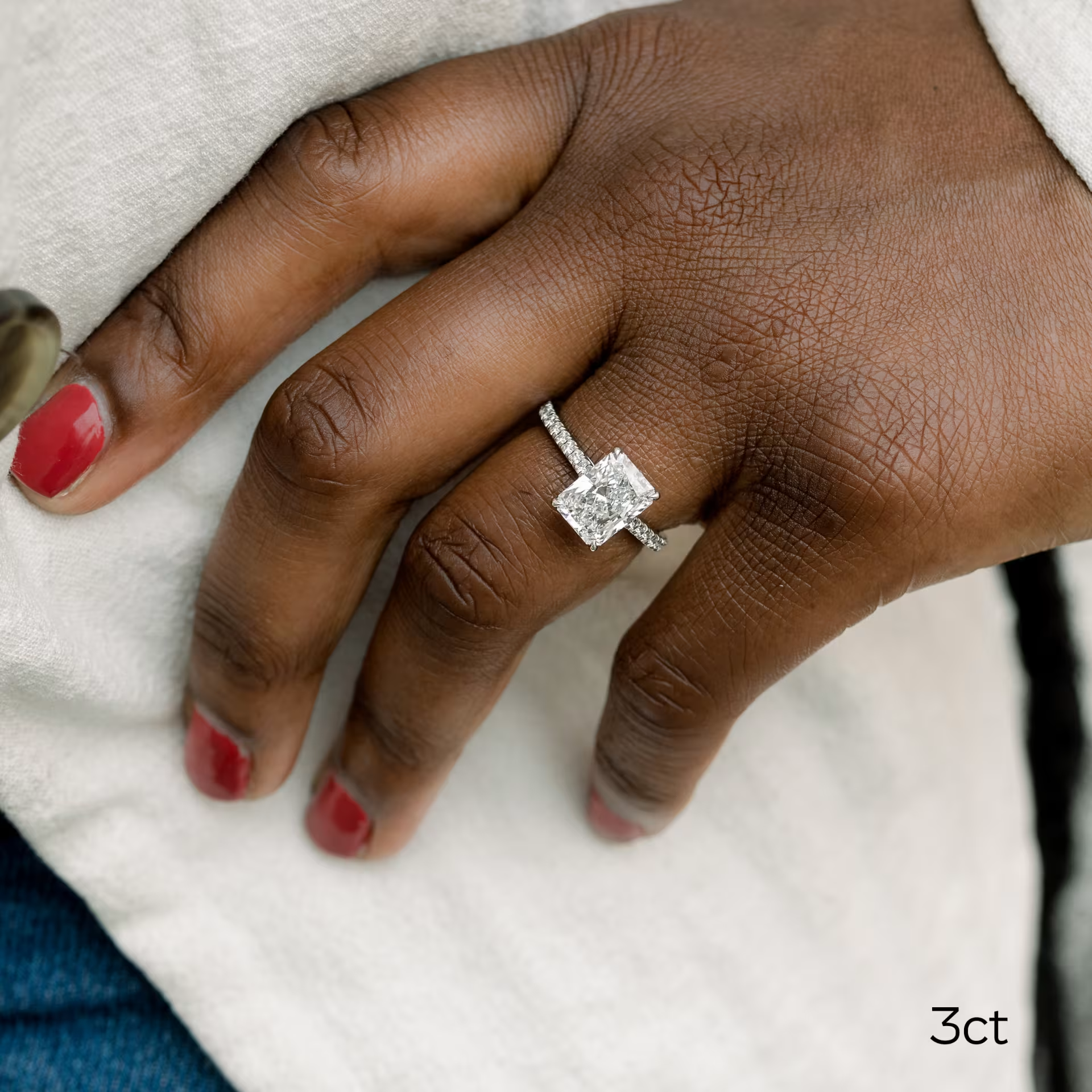 Marquise Cut Cluster Styled Lab Grown Diamond Engagement Ring