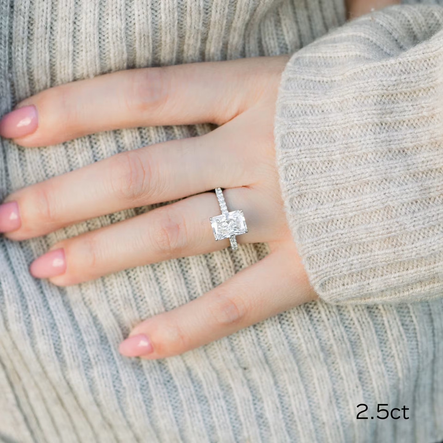 Marquise Cut Cluster Styled Lab Grown Diamond Engagement Ring