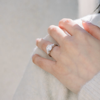 Marquise Cut Cluster Styled Lab Grown Diamond Engagement Ring
