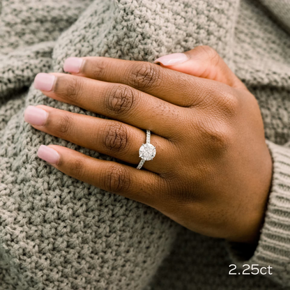Marquise Cut Cluster Styled Lab Grown Diamond Engagement Ring