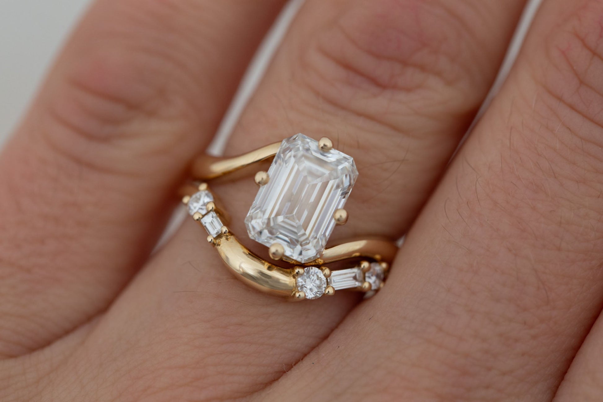 2 CT Round Three Stones Lab Grown Diamond Engagement Ring