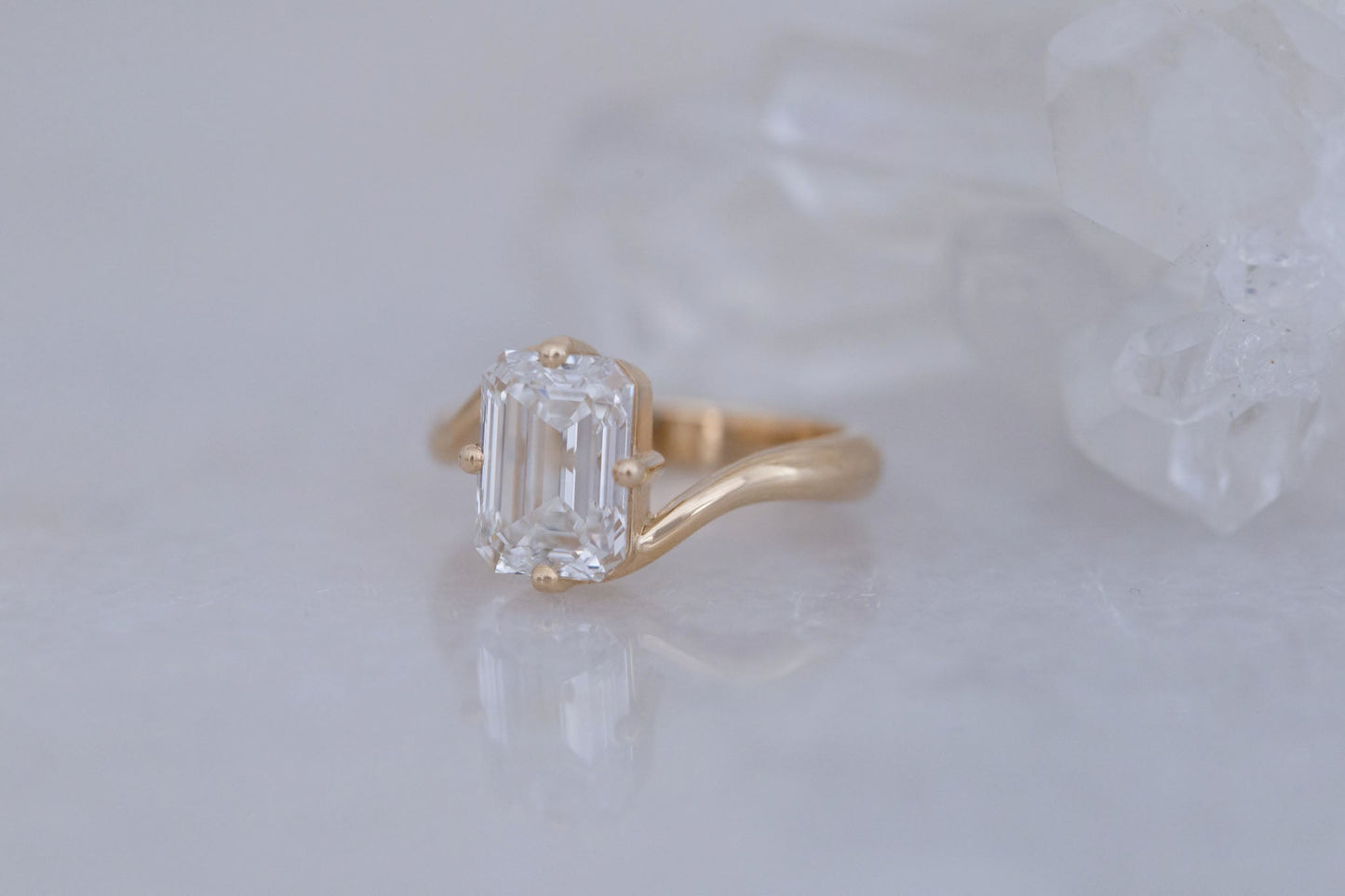 2 CT Round Three Stones Lab Grown Diamond Engagement Ring