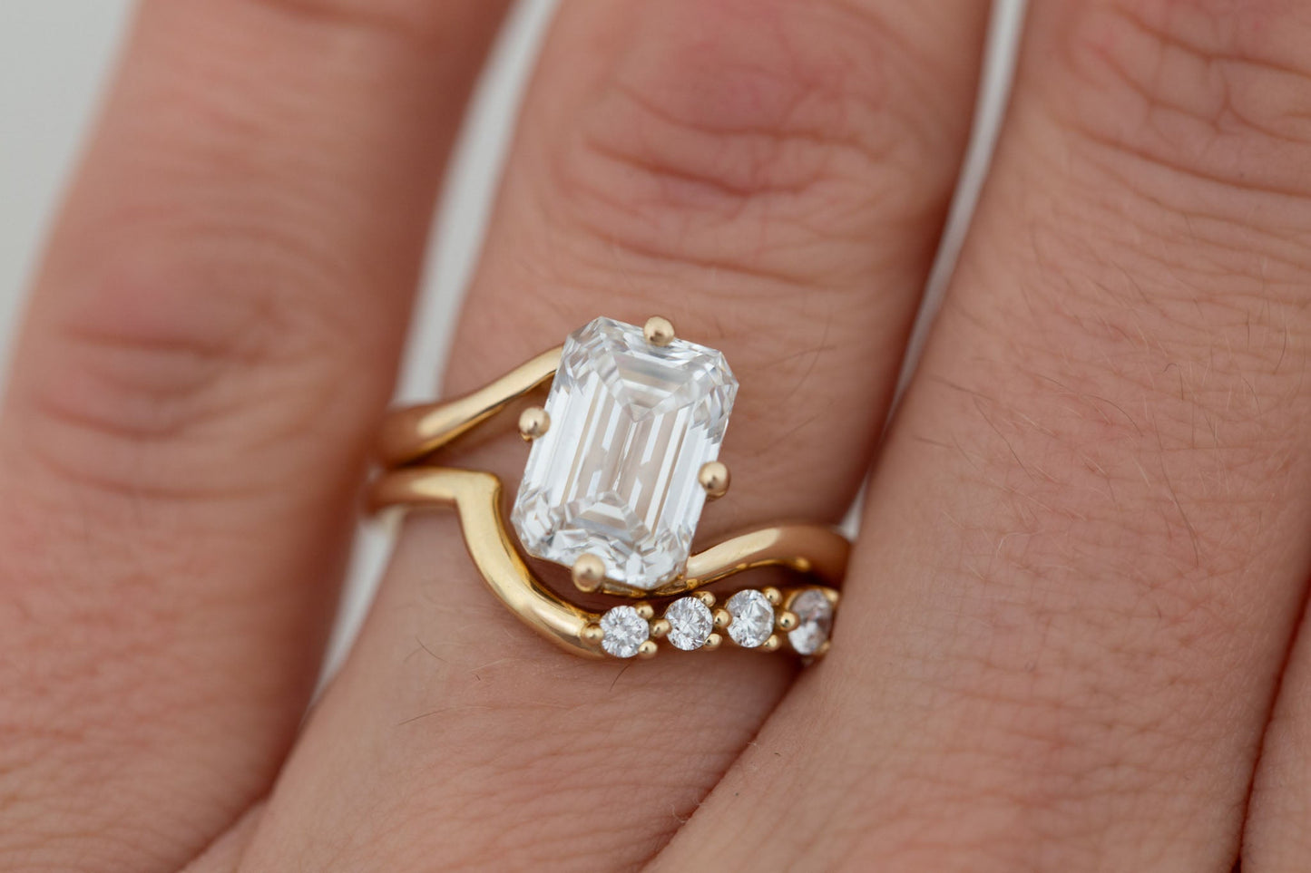 2 CT Round Three Stones Lab Grown Diamond Engagement Ring