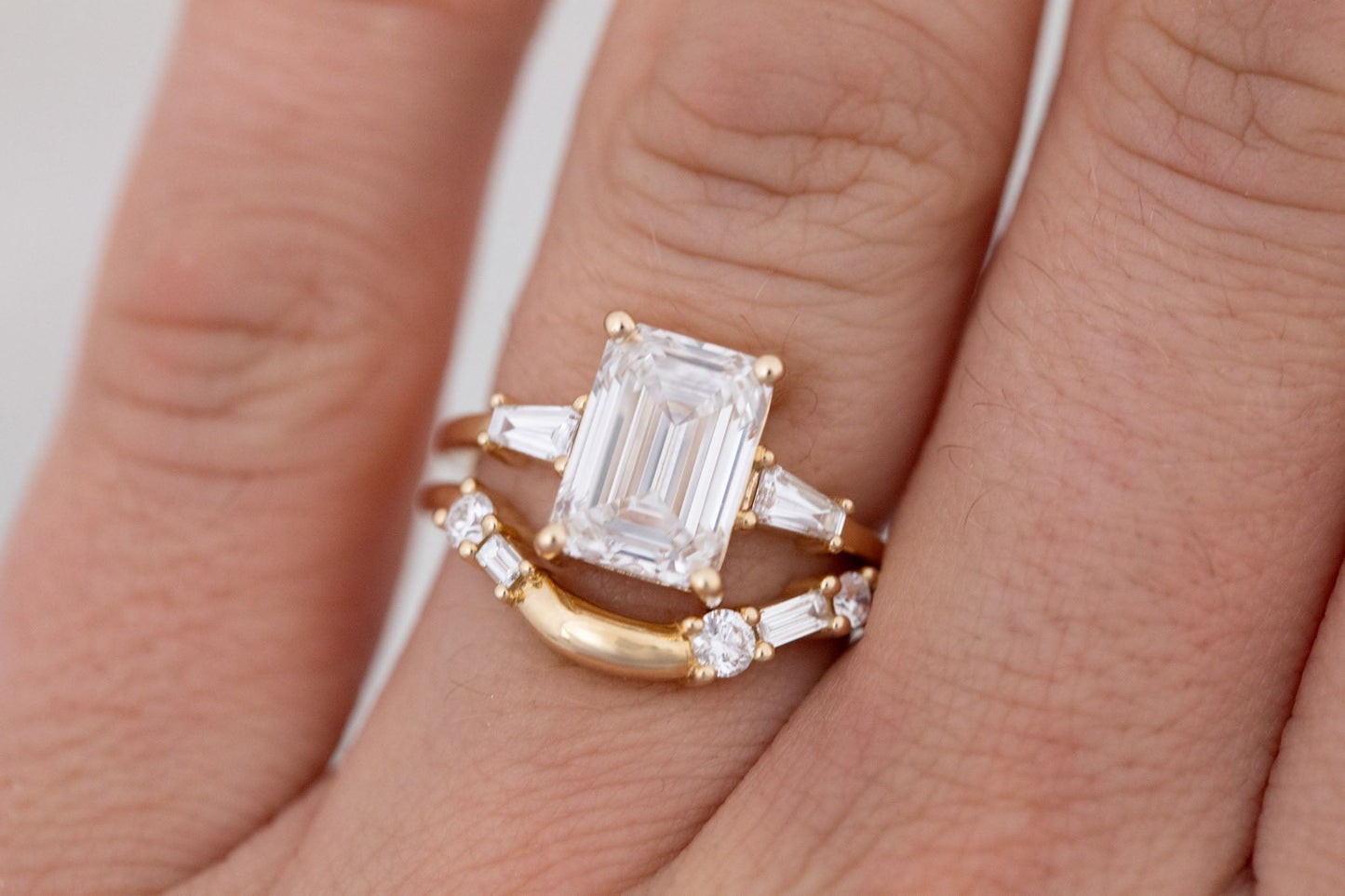 2 CT Round Three Stones Lab Grown Diamond Engagement Ring