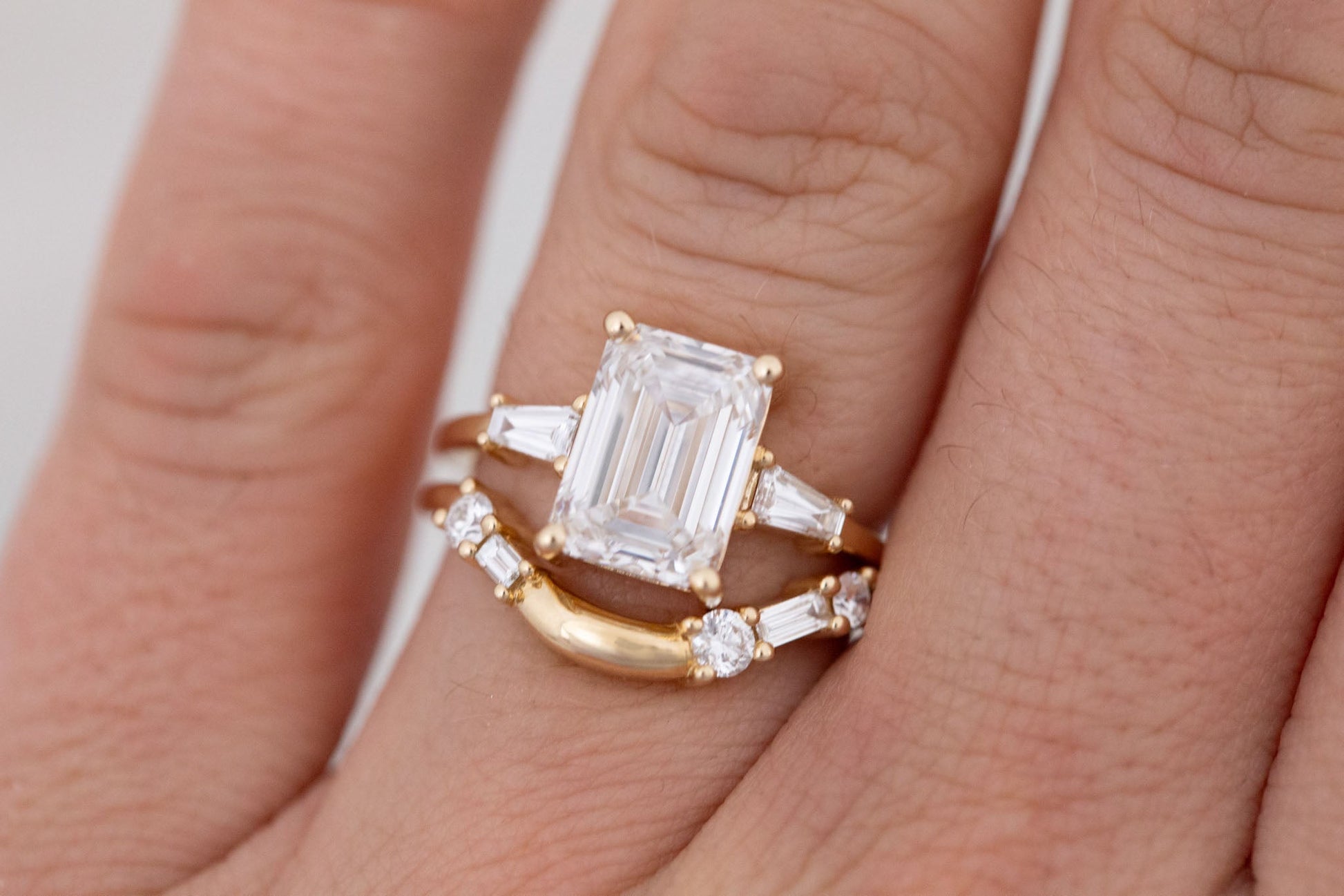 2 CT Round Three Stones Lab Grown Diamond Engagement Ring