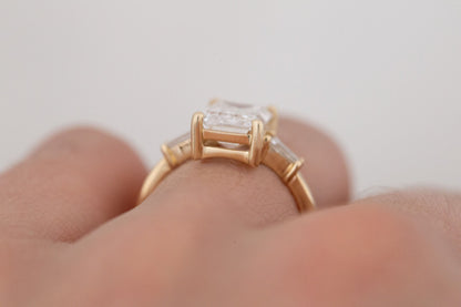 2 CT Round Three Stones Lab Grown Diamond Engagement Ring