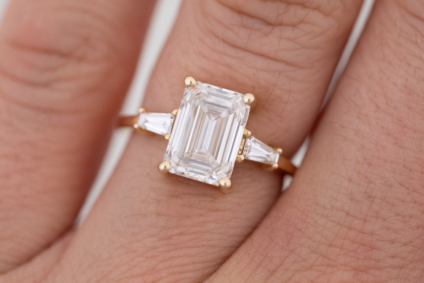 2 CT Round Three Stones Lab Grown Diamond Engagement Ring