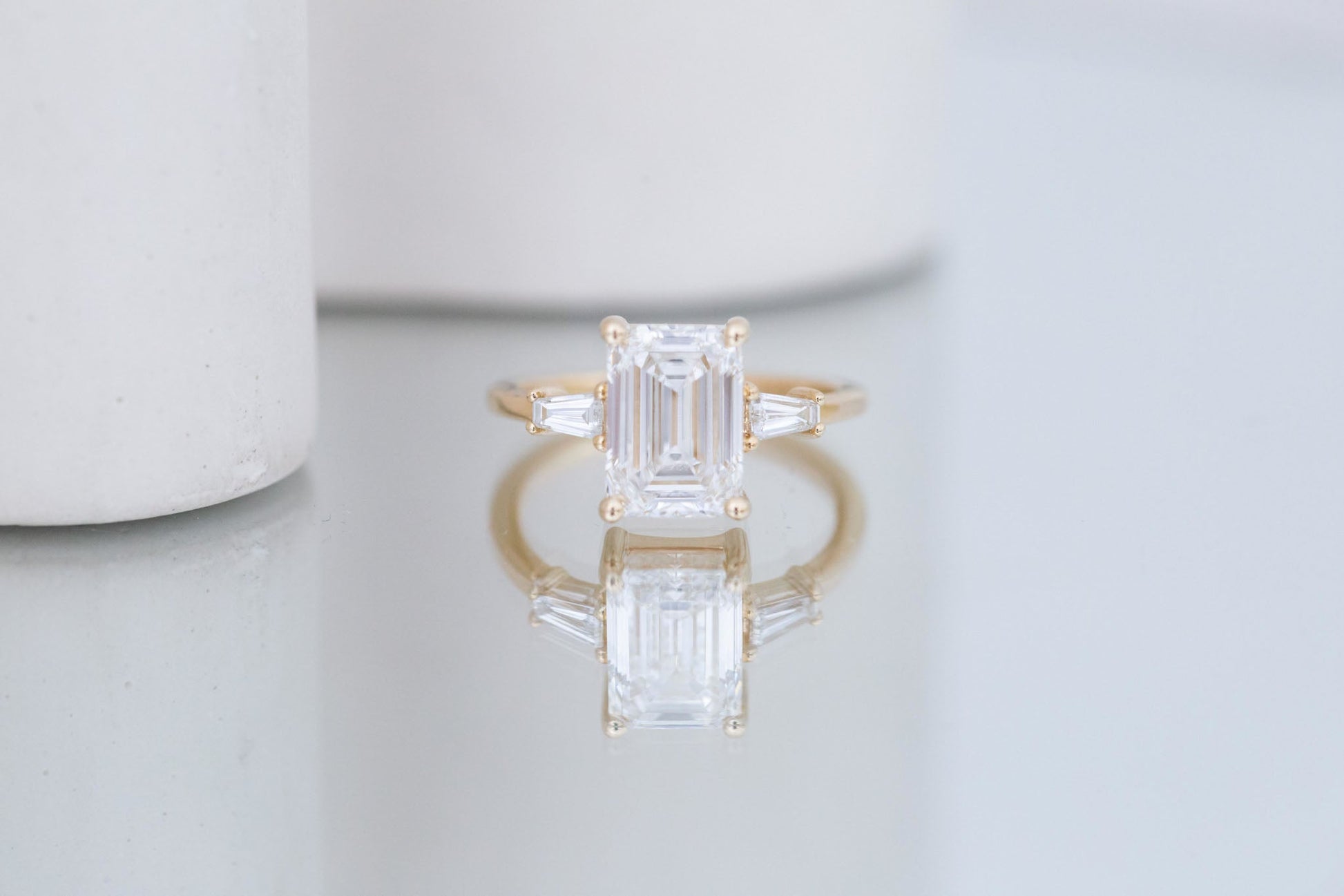 2 CT Round Three Stones Lab Grown Diamond Engagement Ring