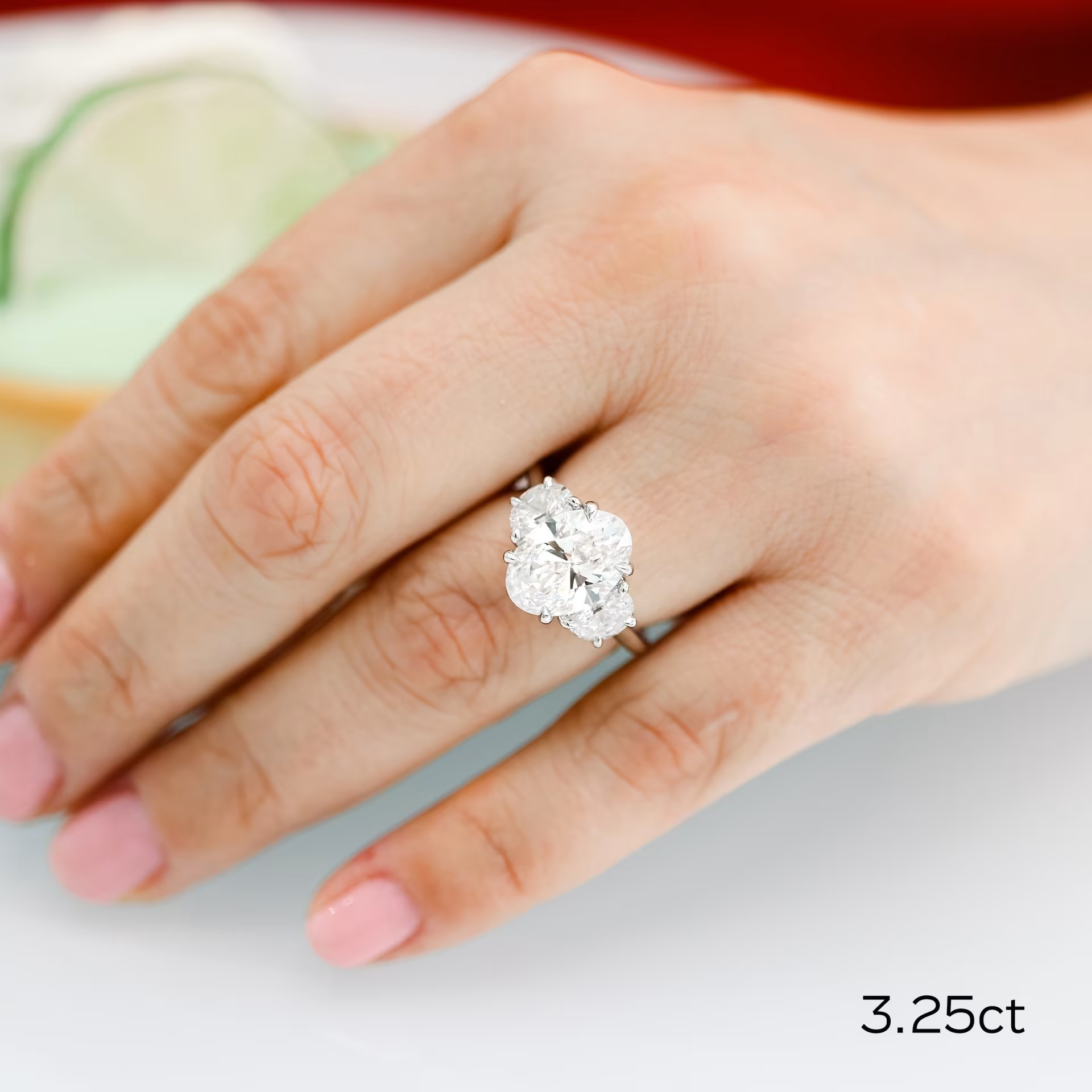Marquise Cut Cluster Styled Lab Grown Diamond Engagement Ring