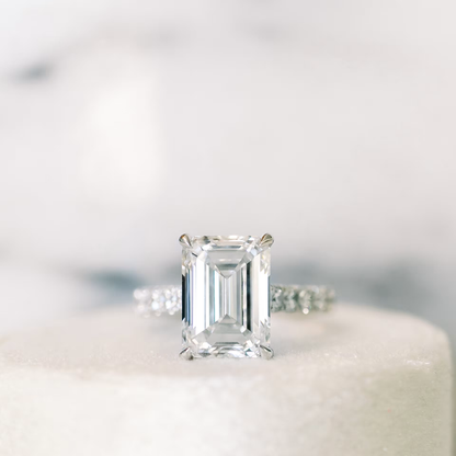 Marquise Cut Cluster Styled Lab Grown Diamond Engagement Ring