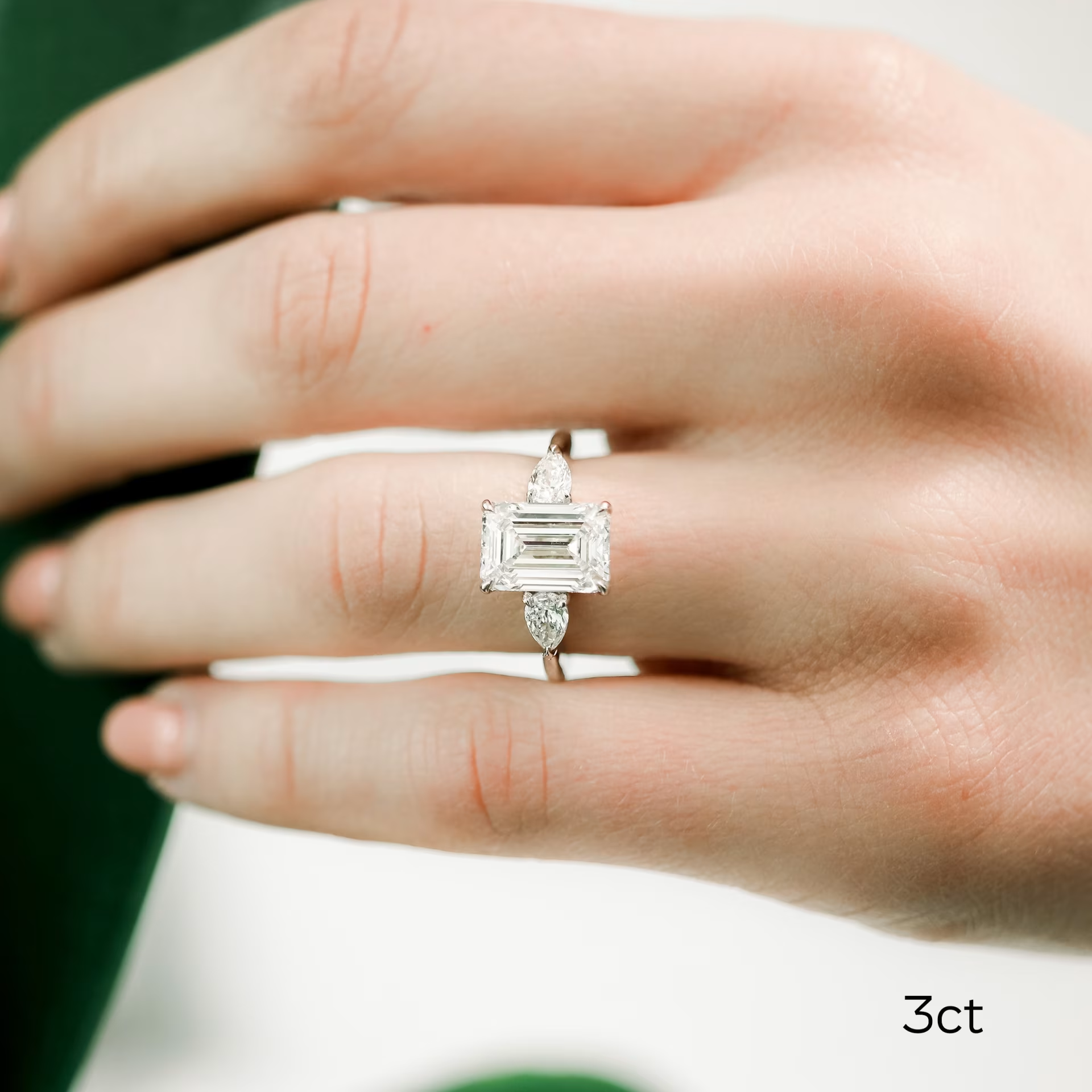 Marquise Cut Cluster Styled Lab Grown Diamond Engagement Ring