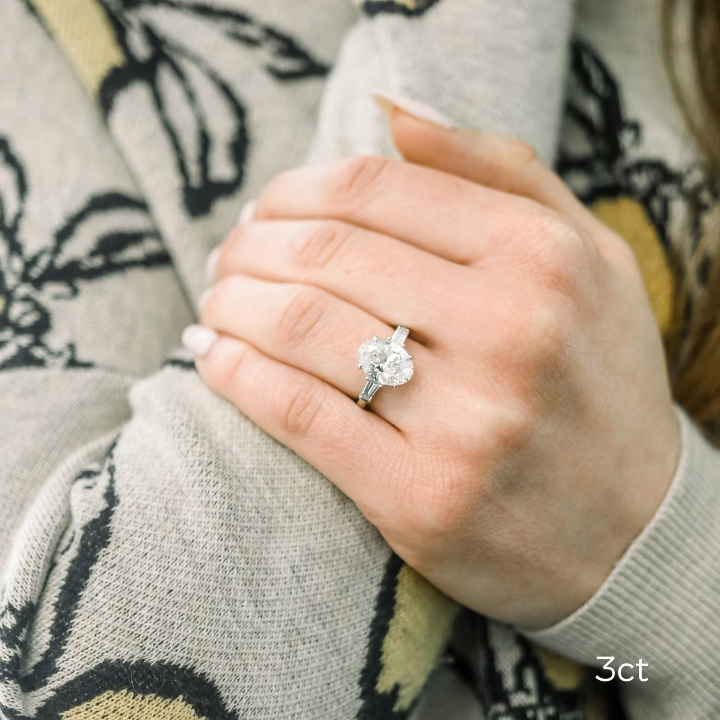 Marquise Cut Cluster Styled Lab Grown Diamond Engagement Ring