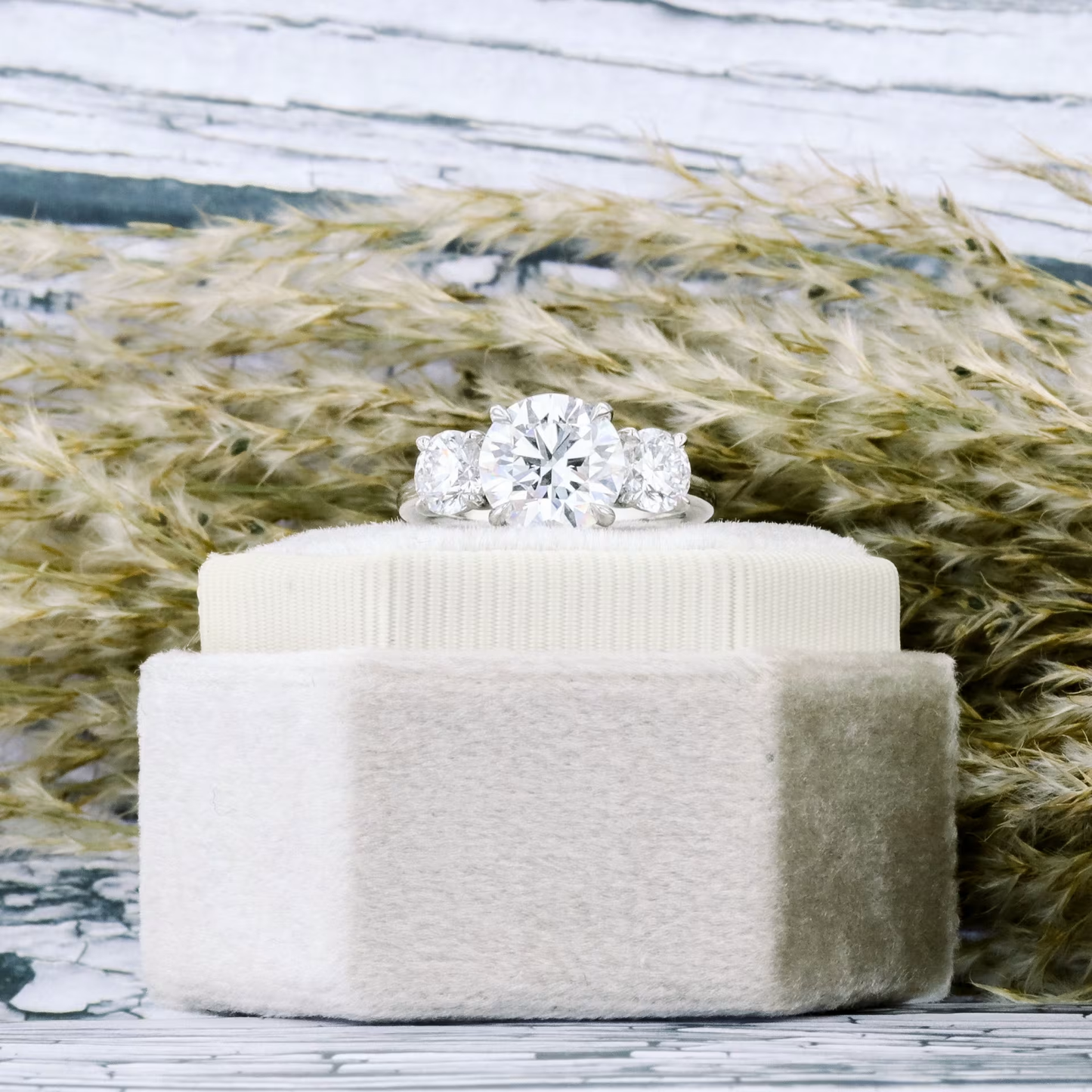 Marquise Cut Cluster Styled Lab Grown Diamond Engagement Ring
