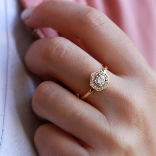 2 CT Round Three Stones Lab Grown Diamond Engagement Ring