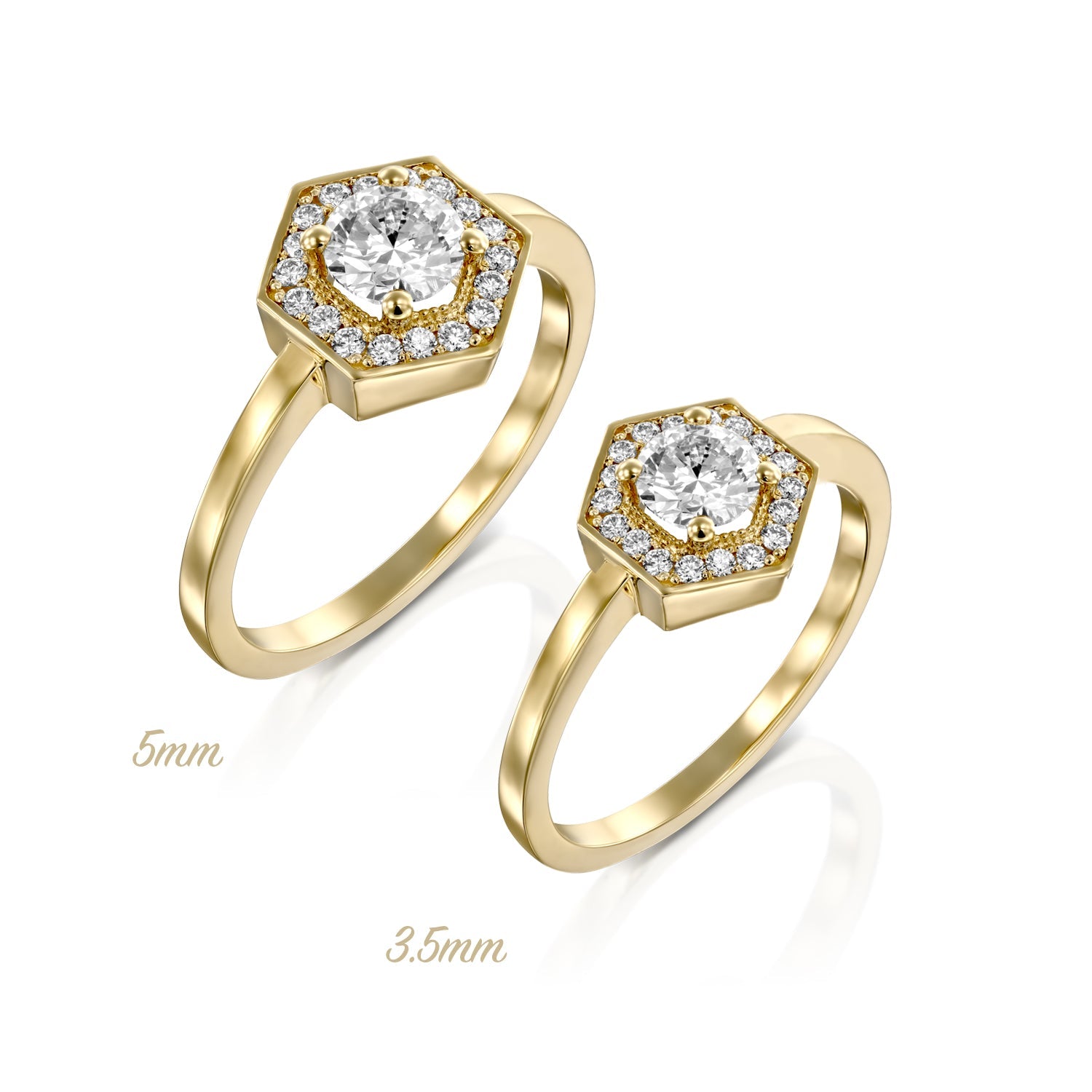 2 CT Round Three Stones Lab Grown Diamond Engagement Ring