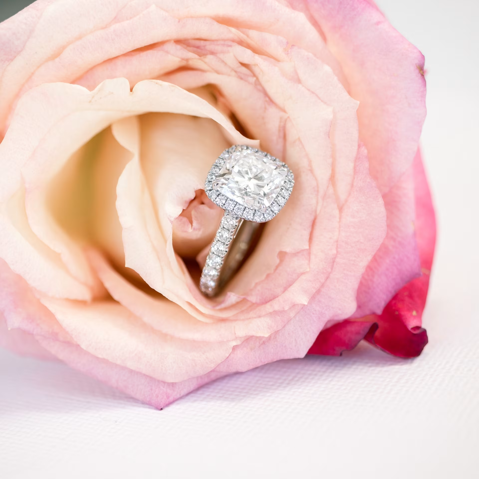 Marquise Cut Cluster Styled Lab Grown Diamond Engagement Ring