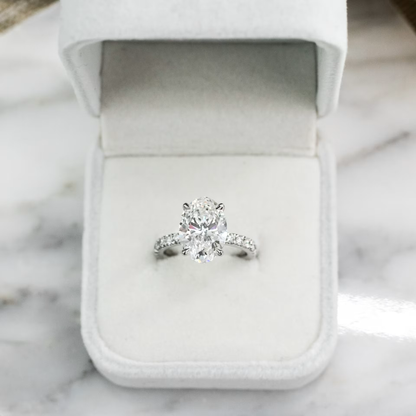 Marquise Cut Cluster Styled Lab Grown Diamond Engagement Ring