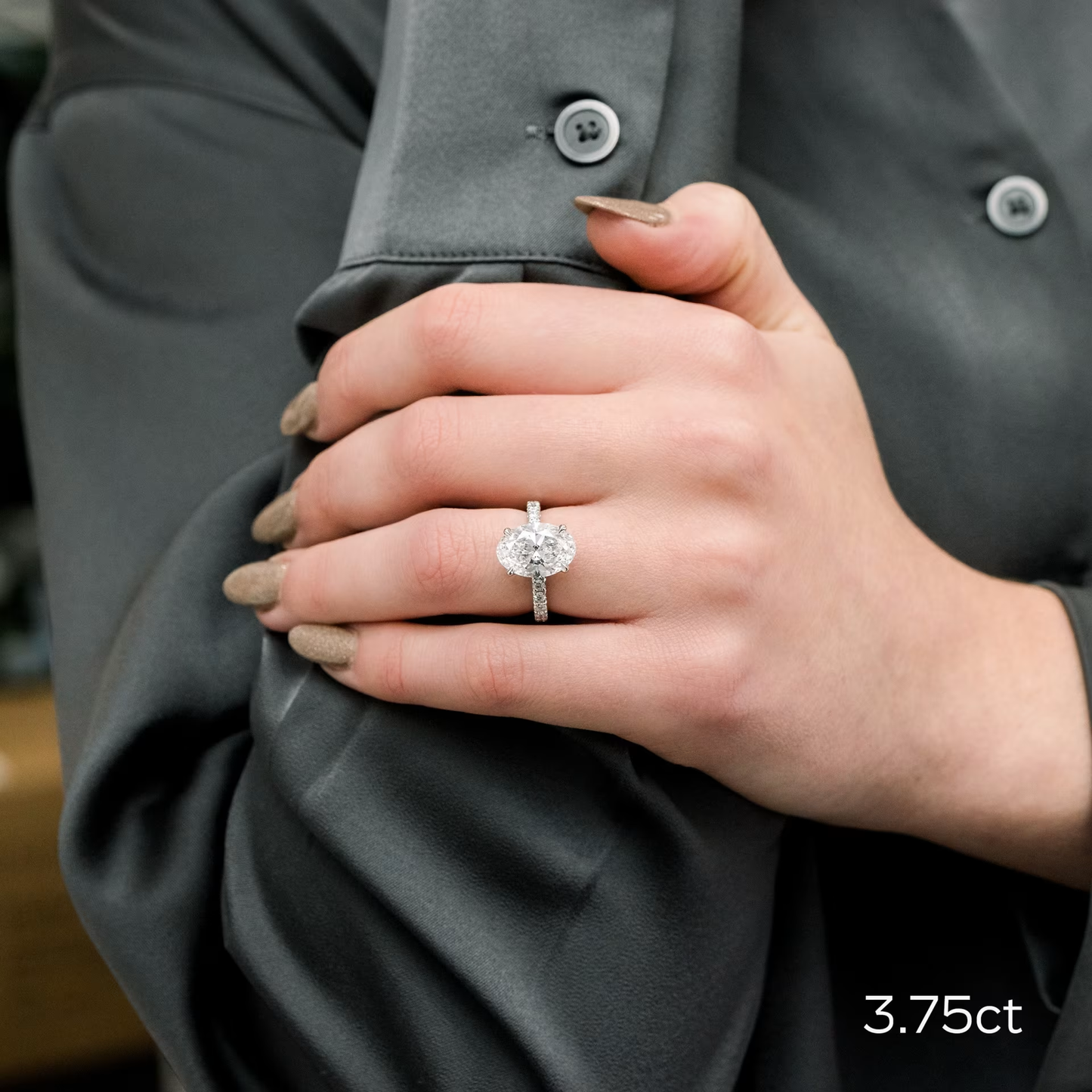 Marquise Cut Cluster Styled Lab Grown Diamond Engagement Ring