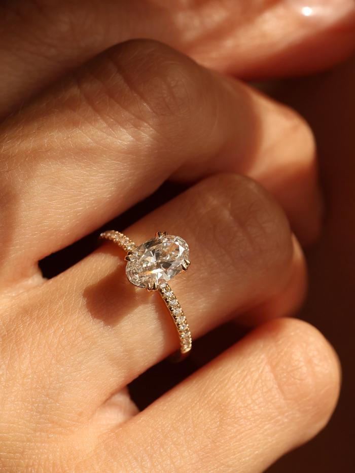Marquise Cut Cluster Styled Lab Grown Diamond Engagement Ring
