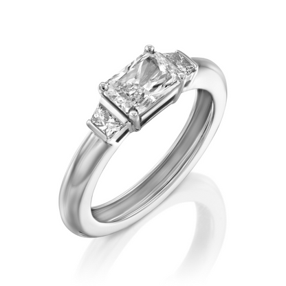 2 CT Round Three Stones Lab Grown Diamond Engagement Ring