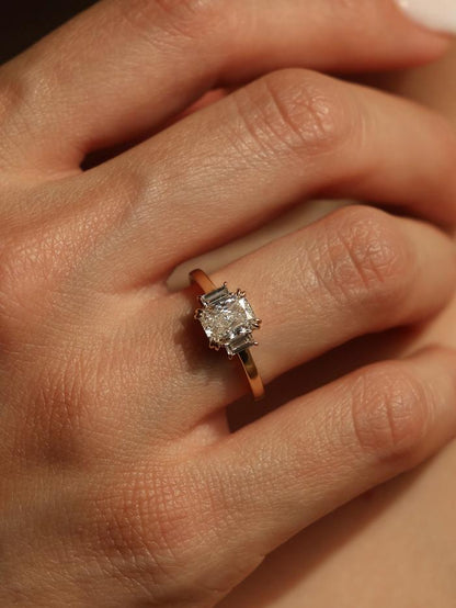 Marquise Cut Cluster Styled Lab Grown Diamond Engagement Ring