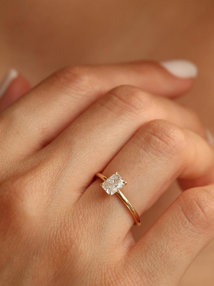 Marquise Cut Cluster Styled Lab Grown Diamond Engagement Ring
