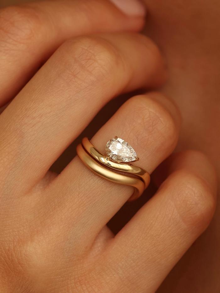 Marquise Cut Cluster Styled Lab Grown Wedding Band