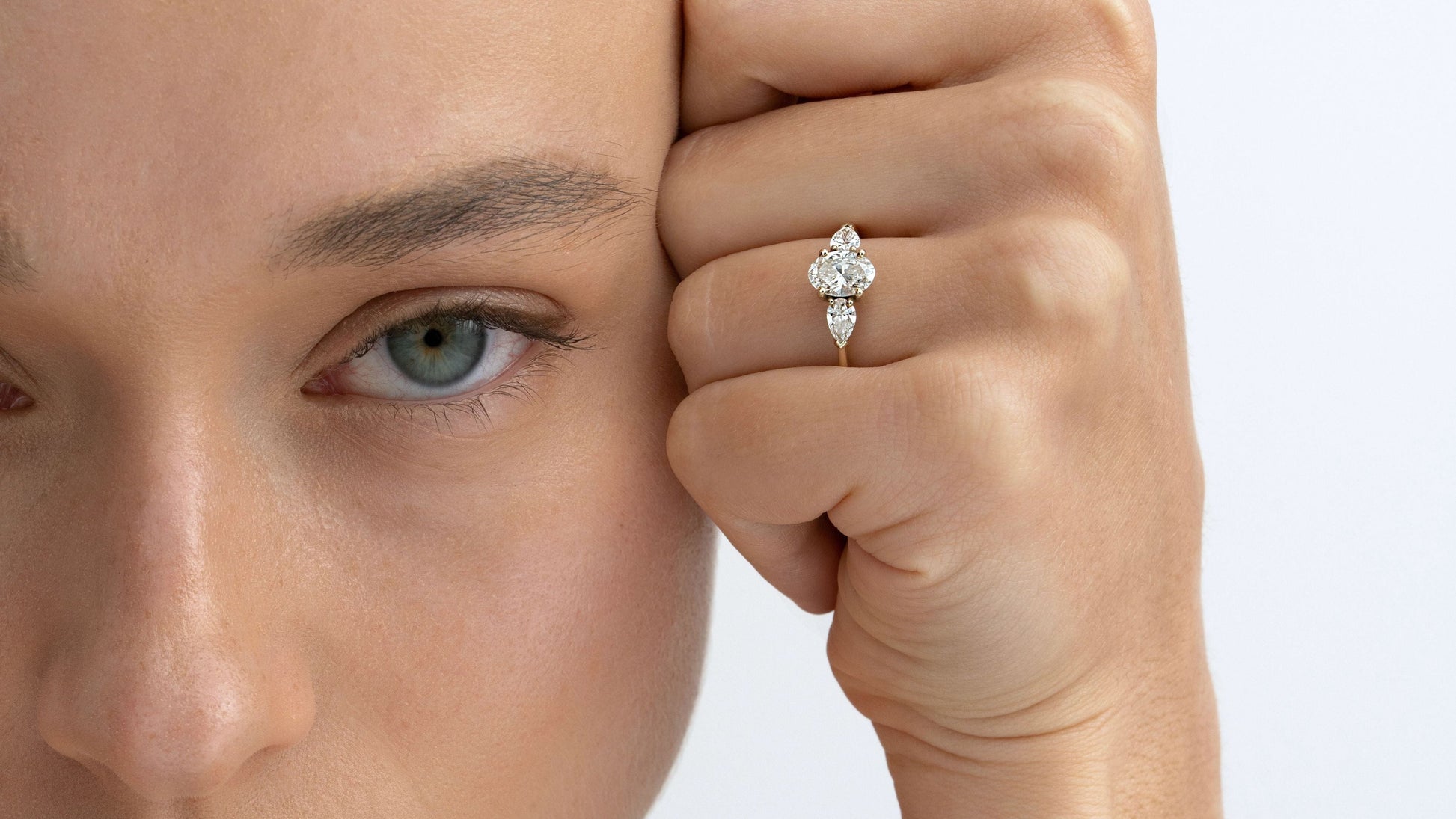 2 CT Round Three Stones Lab Grown Diamond Engagement Ring