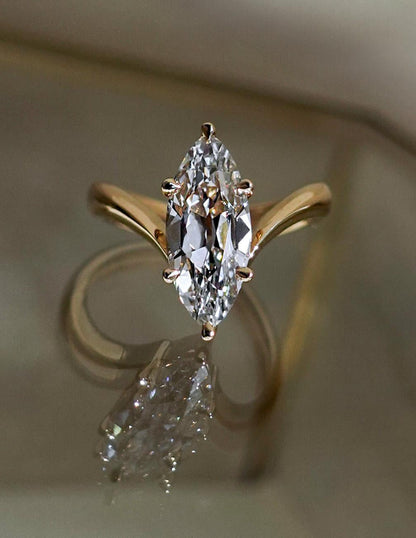 2.25CT Antique Moval Lab Grown Engagement Ring