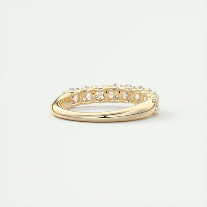 1.35 Oval Cut Shared Prongs Moissanite Bridal Wedding Band 15