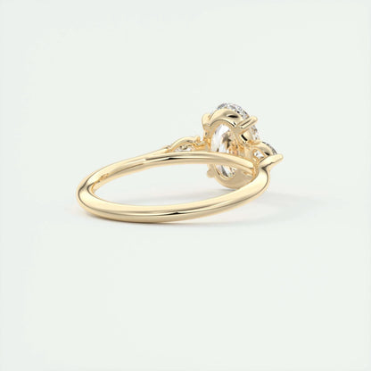 1.91 CT Oval Cut Three Stone Moissanite Engagement Ring 11