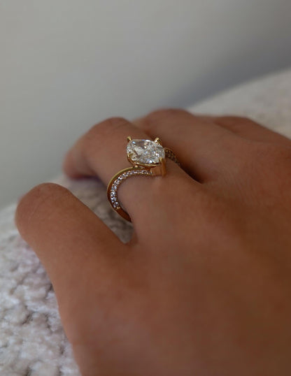 2.5 CT Marquise Swirl Hidden Pave Lab Grown Engagement Ring