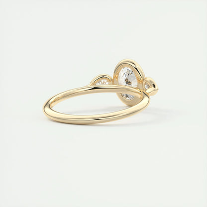 1.91 CT Oval Cut Bezel 3 Stone Moissanite Engagement Ring 11