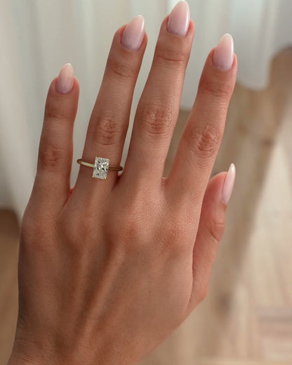 Radiant Hidden Halo Lab Grown Diamond Engagement Ring