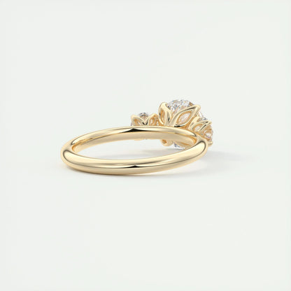 1.5 CT Round 3 Stones CVD F/VS1 Diamond Engagement Ring 9
