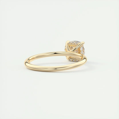 2 CT Cushion Hidden Halo CVD F/VS1 Diamond Engagement Ring 14