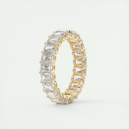4.60 Emerald Cut Full Eternity Moissanite Bridal Wedding Band 8