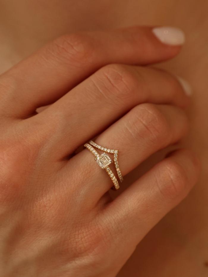 Marquise Cut Cluster Styled Lab Grown Diamond Engagement Ring