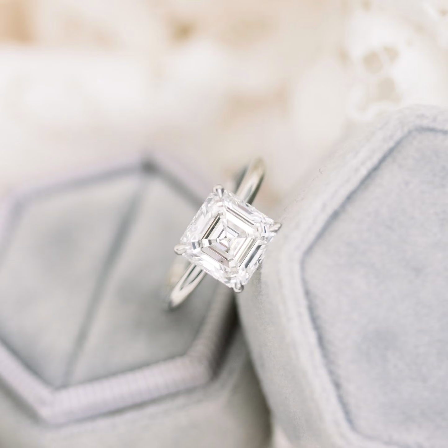 Marquise Cut Cluster Styled Lab Grown Diamond Engagement Ring