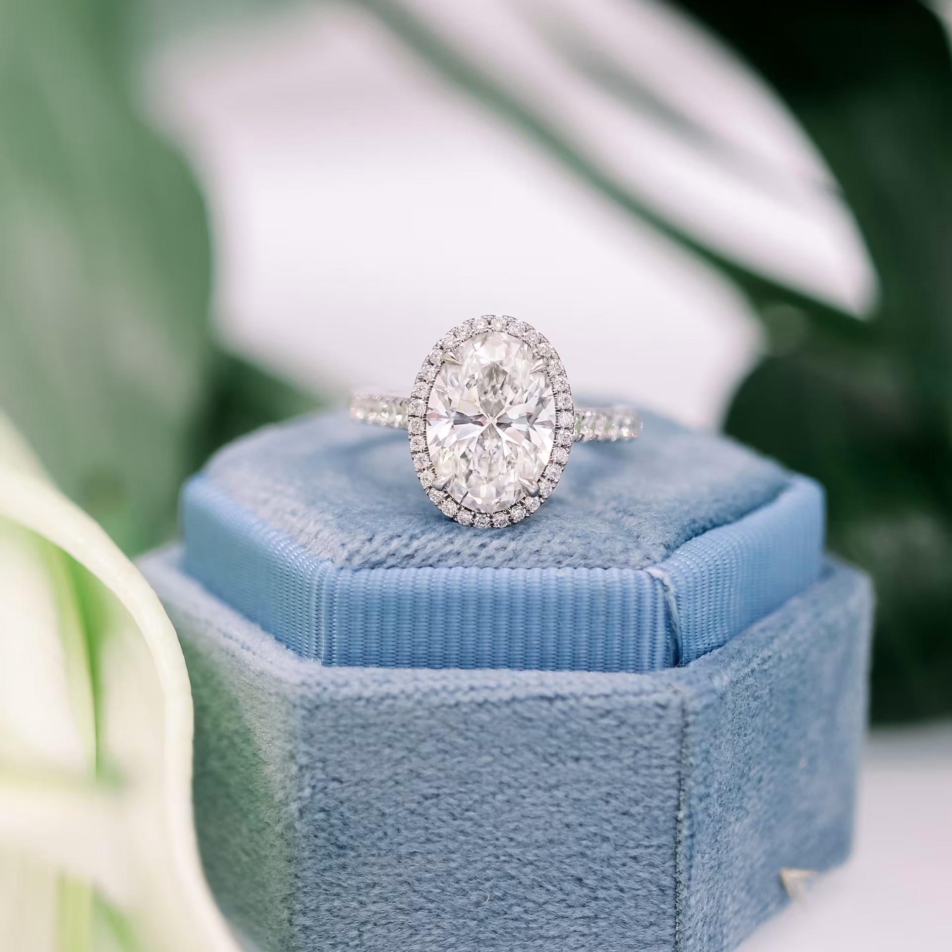 Marquise Cut Cluster Styled Lab Grown Diamond Engagement Ring