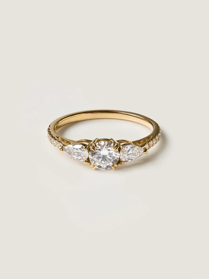Marquise Cut Cluster Styled Lab Grown Diamond Engagement Ring