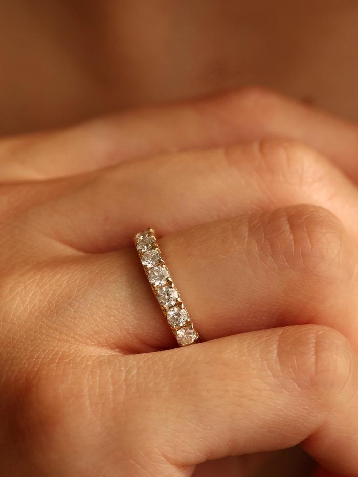 Marquise Cut Cluster Styled Lab Grown Wedding Band