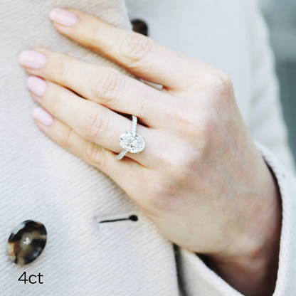 Marquise Cut Cluster Styled Lab Grown Diamond Engagement Ring