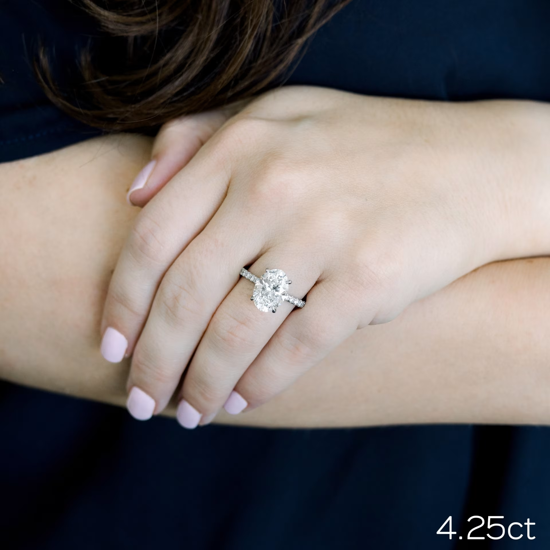 Marquise Cut Cluster Styled Lab Grown Diamond Engagement Ring